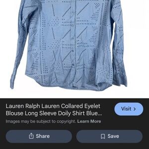 Lauren Ralph Lauren Light Blue Eyelet Shirt xxl good condition